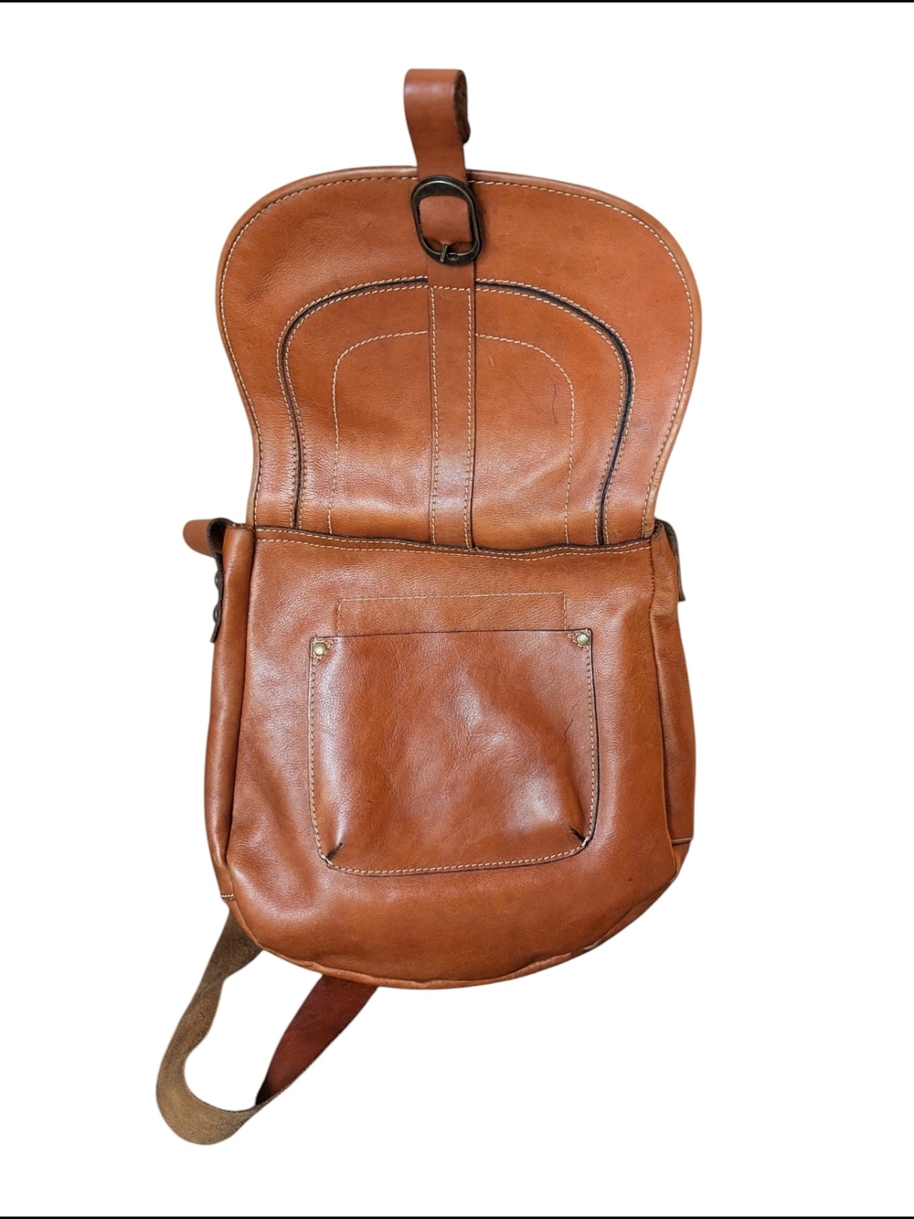 Patricia Nash Barcelona Crossbody Saddle Bag in Chestnut Tan Italian Leather - Picture 5 of 11